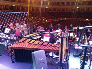 my spot where I was singing from, by the big xylophone and you can see the amazing harp as well